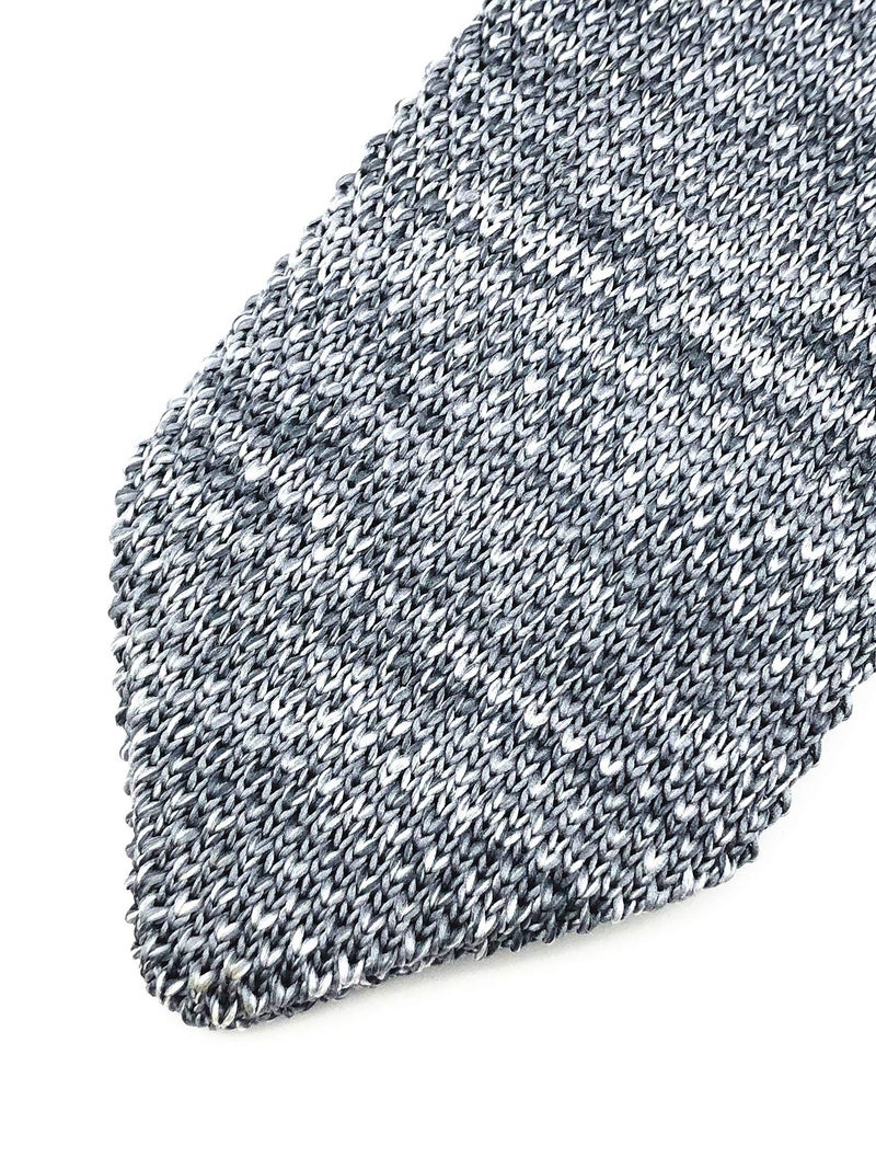 Secdtie Men's Skinny Knit Tie Vintage Mixed Pattern Casual 2.4" Necktie (One Size, Tweed Grey) - Image 2